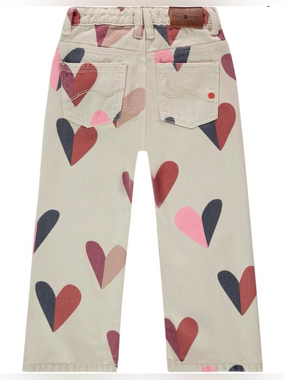 NWT Girls’ Stains & Stories Heart Print Denim Pants - Sz. 104 (4) - Picture 2 of 11